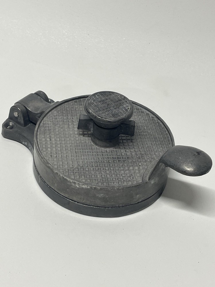 Vintage Retro Hinged Adjustable Aluminum Hamburger Press 4.5" Wide Mountable