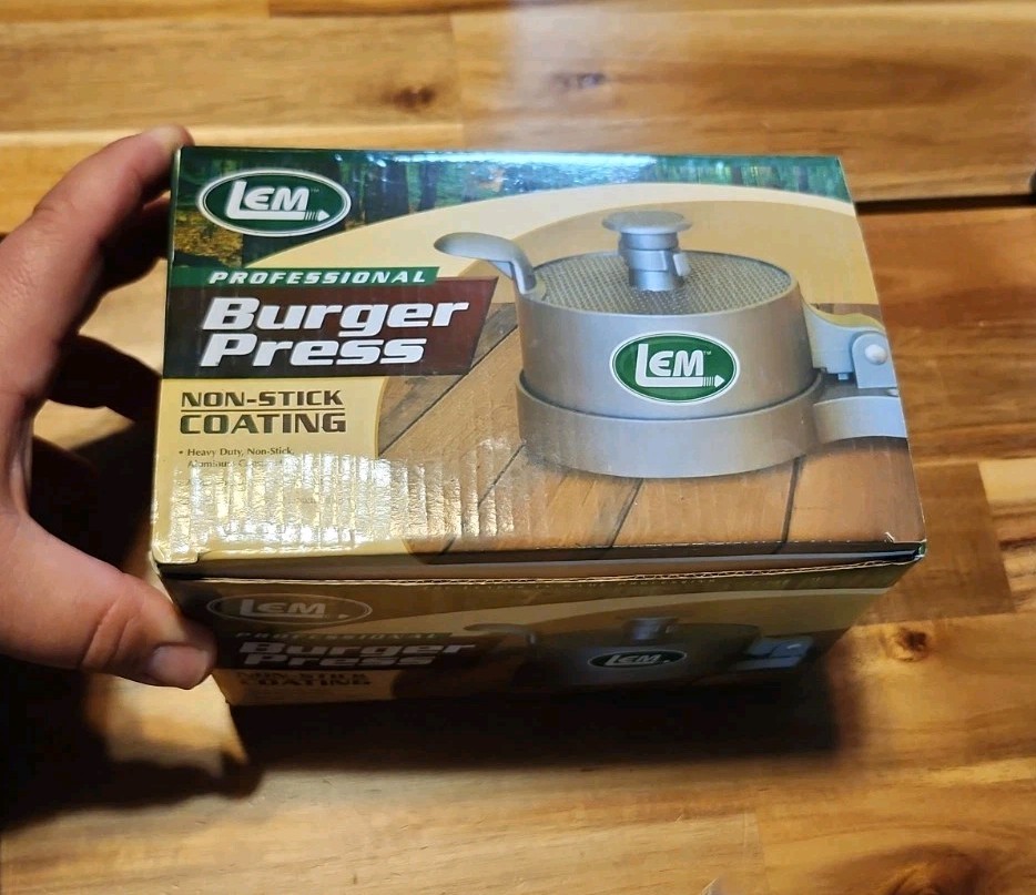 LEM Professional Burger Press Adjustable Non-Stick Coating Heavy Duty Aluminum