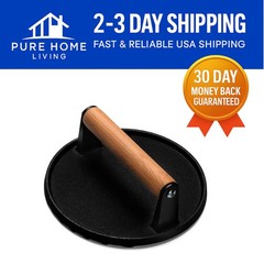 Ergonomic 7-Inch Bacon Press: Cast Iron Tool for Healthy Grilling Mastery