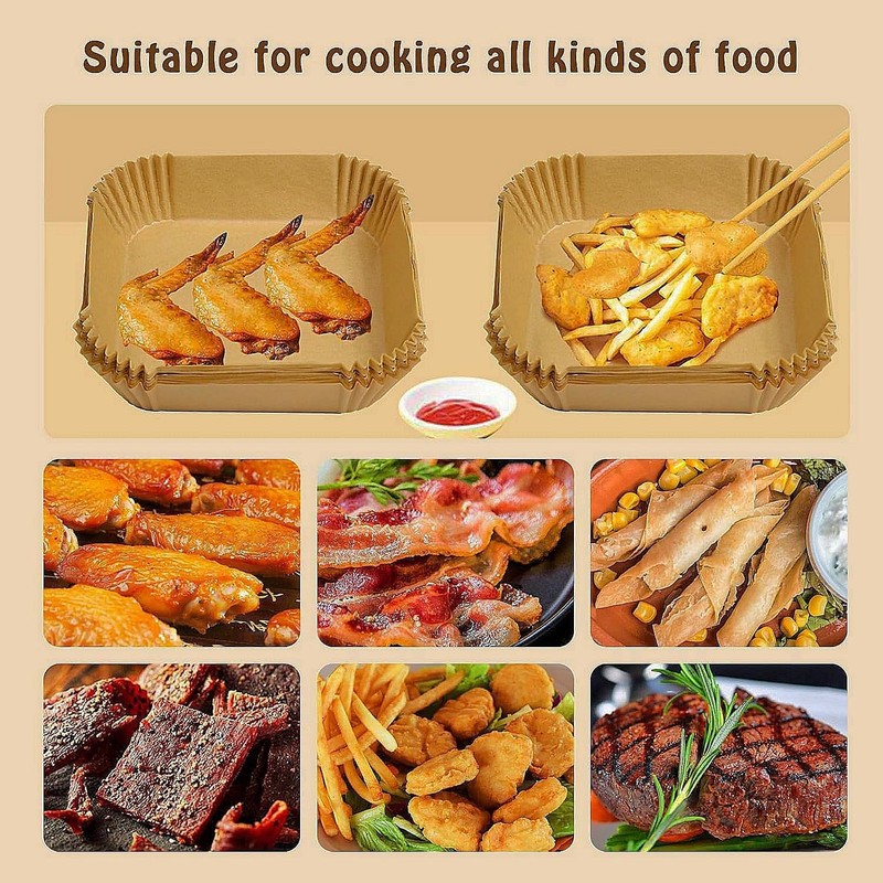 Air Fryer Liners Disposable Compatible 100pcs 7.9 inch, 100* Parchment gallery