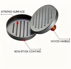Non-Stick Burger Press Patty Maker Aluminum Hamburger Mold BBQ Tool