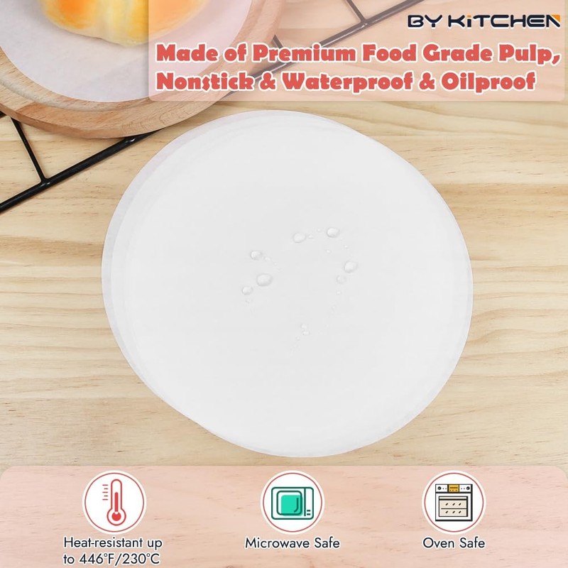 BYKITCHEN 12 Inch Parchment Paper Rounds, Set of 220, Non 12 INCH, White gallery