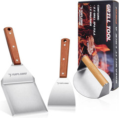 PURPLEBIRD Smash Burger Press Kit 3PCS Set, Stainless Griddle Spatulas Set with