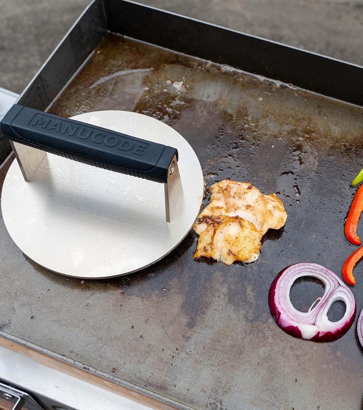 Stainless Steel Burger Smasher 3.25 LB 8 Inch Steak Weight for Smash Burgers gallery