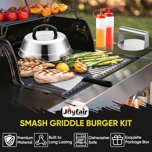 Smash Burger Kit Griddle Accessories (6Pcs), 9in Basting Cover with Grill gallery