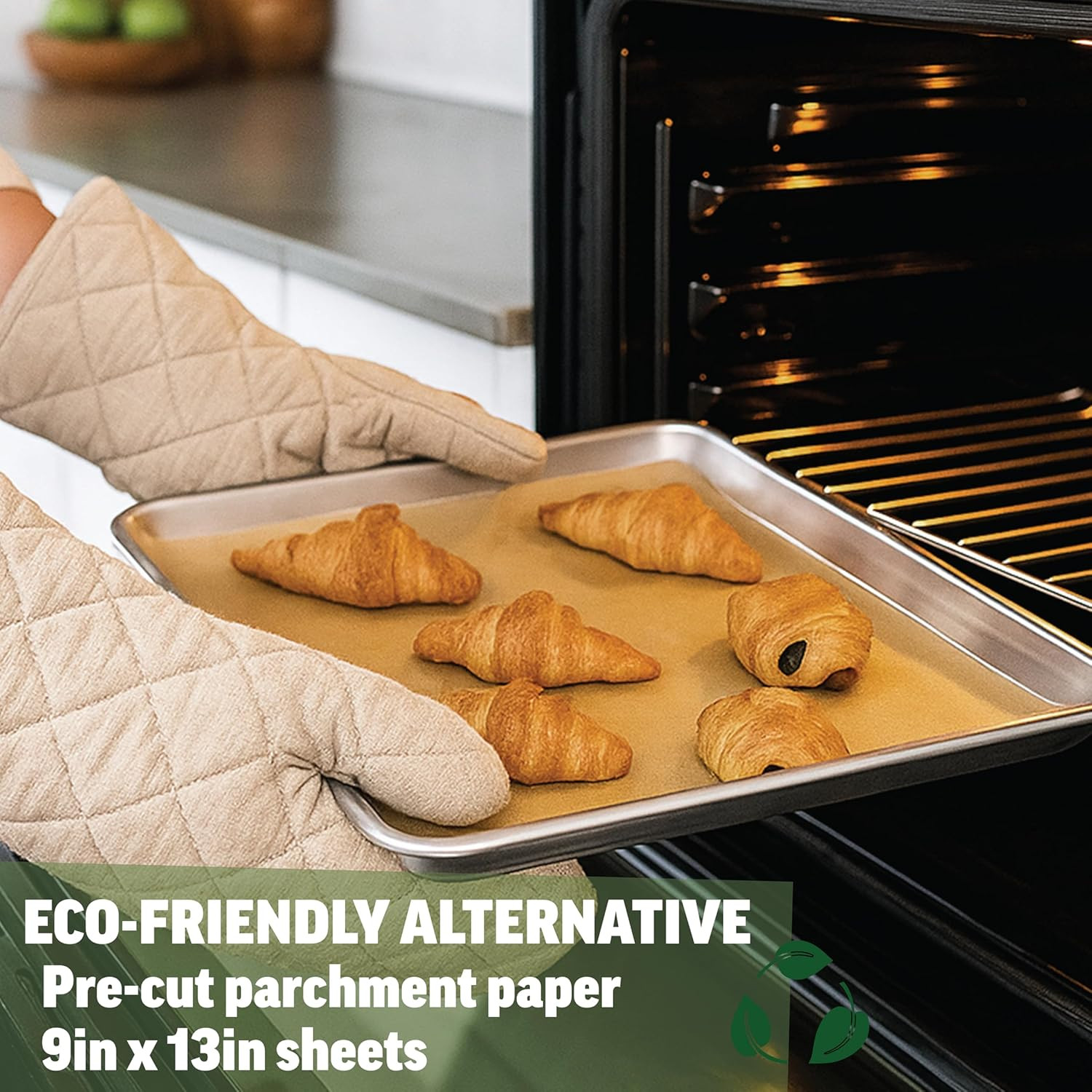 9X13 Parchment Paper (100 Sheets) - Unbleached, High Heat, Non-Stick, Pre-Cut Ba gallery