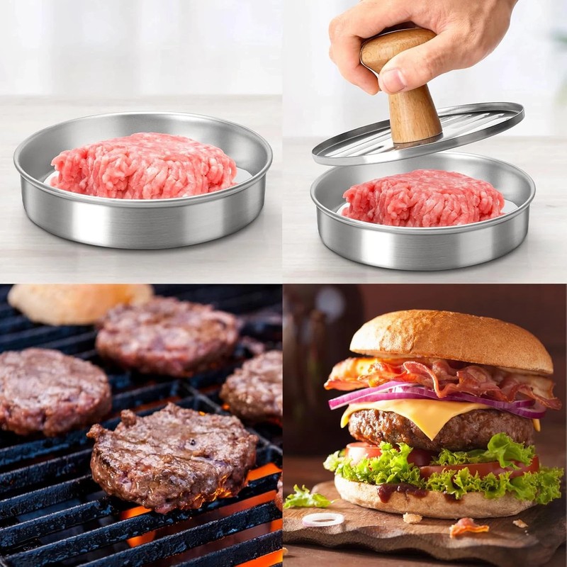Stainless Steel Burger Press Patty Maker – Non-Stick Hamburger Press for Grillin gallery