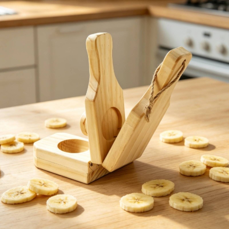 Wooden Press Tool Handmade Banana Press Board Two-Way Use for Kitchen gallery