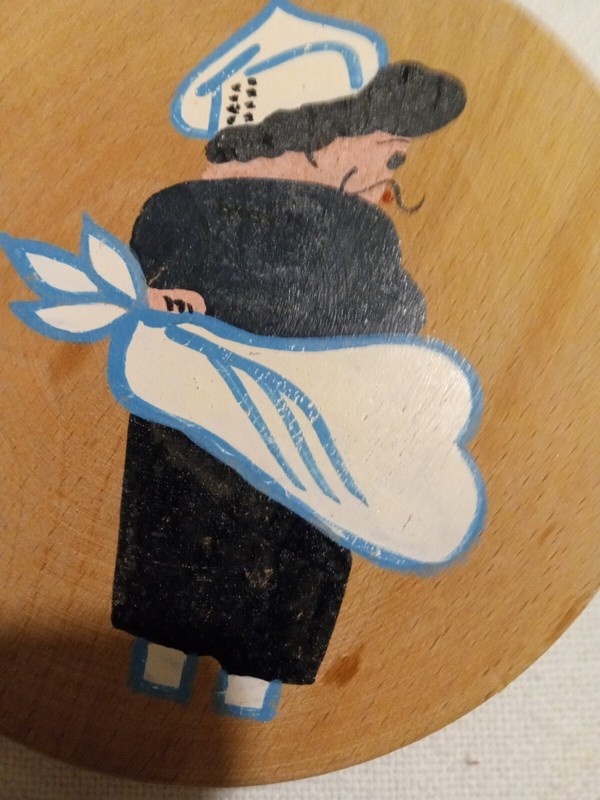 Vintage Wooden Hamburger Press Burger Patty Press Happy Cook Apron Chef Japan gallery