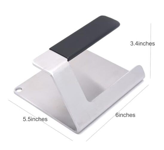 Kitchen Tools 6"x5.5" Stainless Steel Hamburger Smash Press & Bacon Press gallery