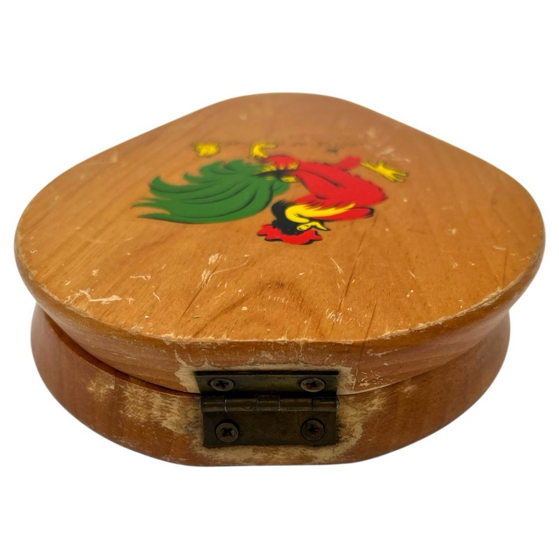 Vintage 1950s Japan Blaté Provincial Rooster Wooden Hamburger Press Wall Plaque gallery