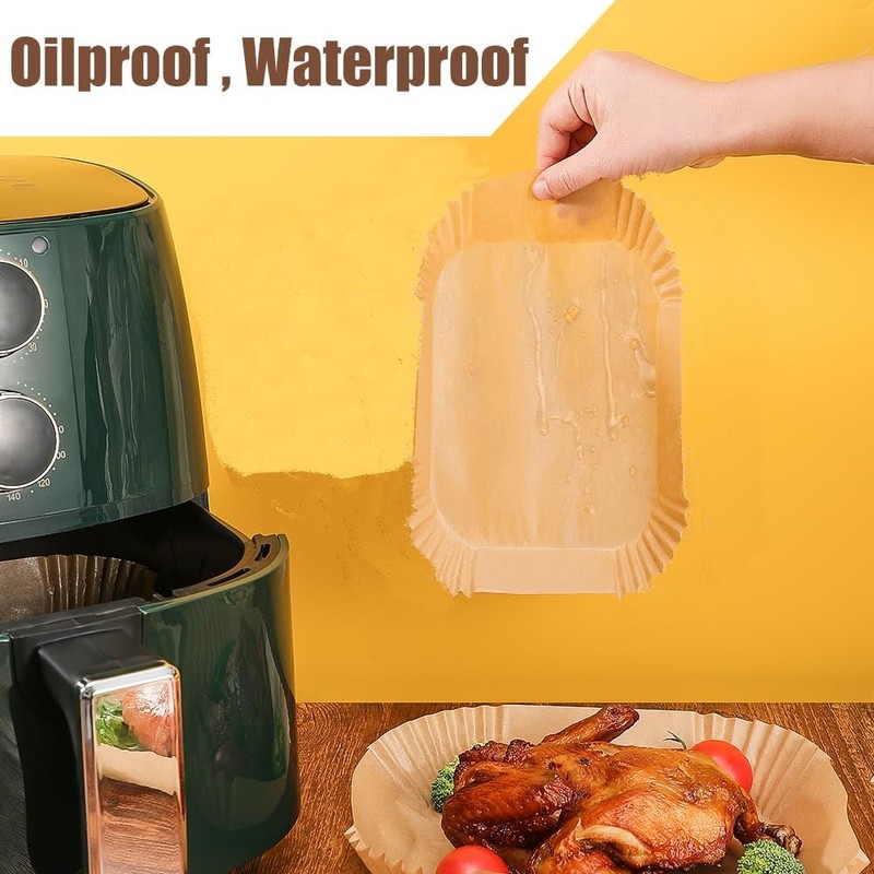 100 Pcs Air Fryer Parchment Paper 8.6*5.5"Rectangle-100pcs, Wood gallery