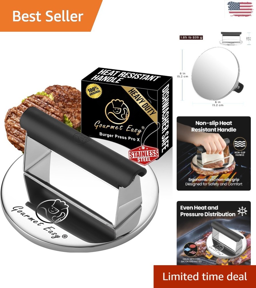 Versatile Smash Burger Press - Create Juicy Burgers & Reduce Fat Effortlessly
