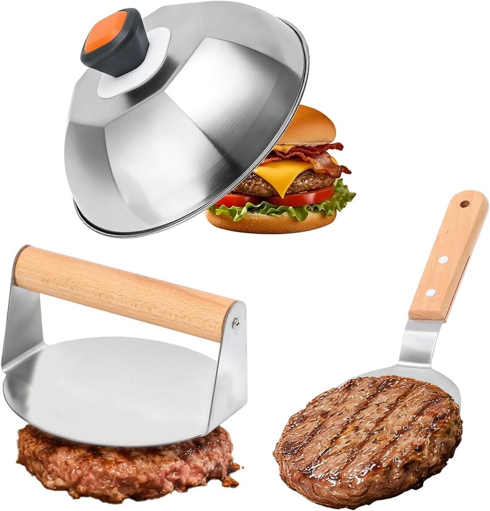 Smash Burger Press Kit Burger Press Melting Dome Grill Spatula Hamburger Press