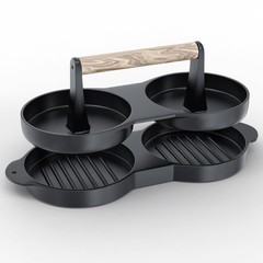 Double Burger Press Cast Iron Hamburger Patty Maker Meat for Professional