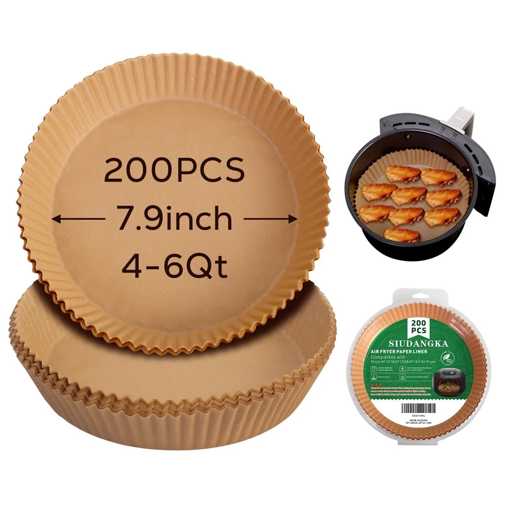 SIUDANGKA 200 Pcs Air Fryer Liners - Disposable 200 pcs, 200pcs 7.9'' Round