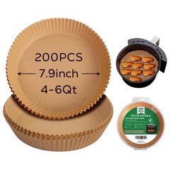 SIUDANGKA 200 Pcs Air Fryer Liners – Disposable 200 pcs, 200pcs 7.9” Round