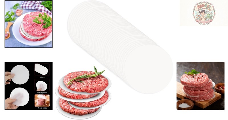 Convenient 100 Pcs Non-Stick Round Patty Papers - Perfect for Burgers & More gallery