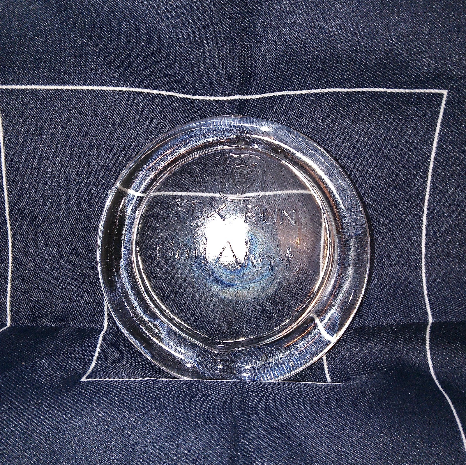 Craftsman Fox Run Boil Alert Glass Disk. 3.25" Across. Clear Glass. gallery