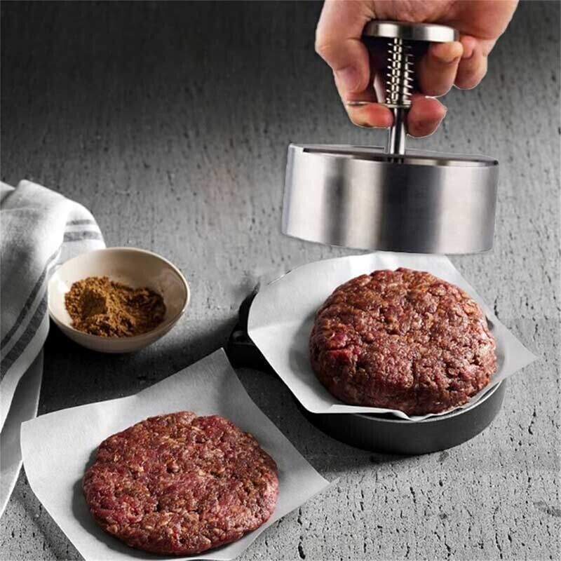 Stainless Steel Adjustable Hamburger Patty Maker Non Stick Patty Making 8.9-14Uy gallery