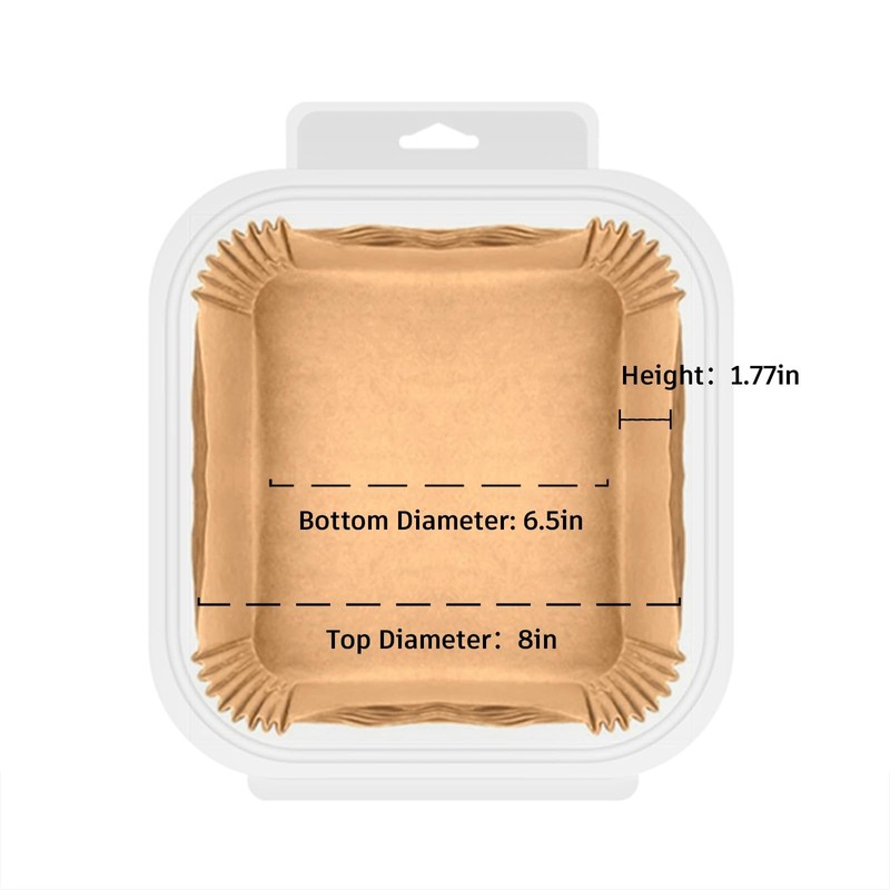 Parchment Paper, OOTDAY 100Pcs Square Air Fryer Liners 6.5'', gallery