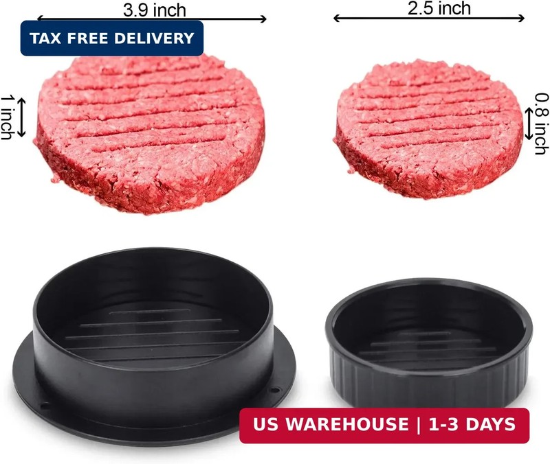 Burger Press, Hamburger Press Patty Maker With 100Pcs Hamburger Patty Paper, 3 i gallery