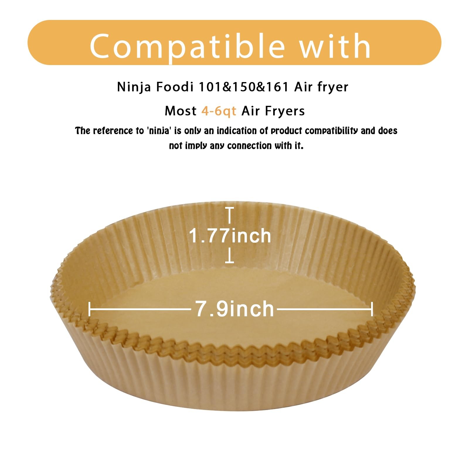 SIUDANGKA 200 Pcs Air Fryer Liners - Disposable 200 pcs, 200pcs 7.9'' Round gallery