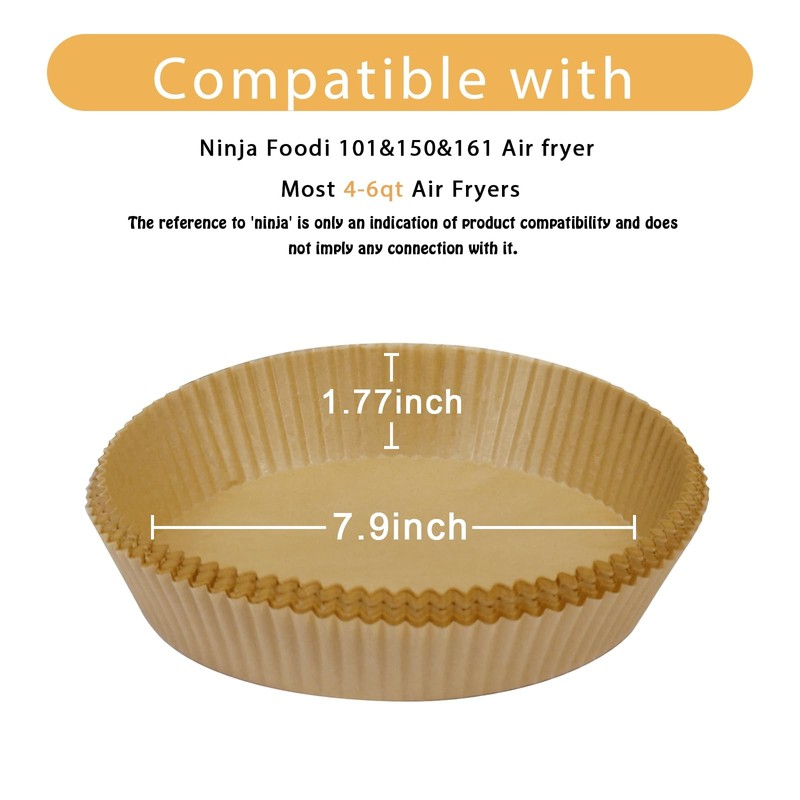 SIUDANGKA 200 Pcs Air Fryer Liners - Disposable 200 pcs, 200pcs 7.9'' Round gallery