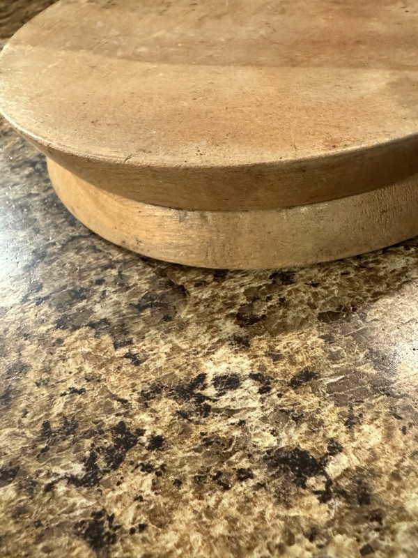 Vintage 1950s Angry Chef Burger Patty Press Wooden Hinged gallery