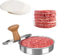 Stainless Steel Burger Press Patty Maker – Non-Stick Hamburger Press for Grillin
