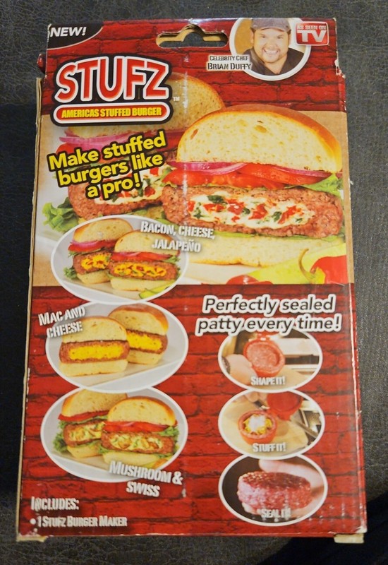 STUFZ Burger Stuffer Hamburger Maker Stuffed Patty Press BBQ As Seen On TV! New gallery