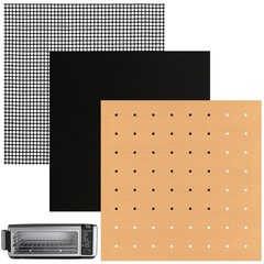 WMKGG 12 inch Square Air Fryer Liners 12″x12″-3 pcs Reusable Mat, Unbleached