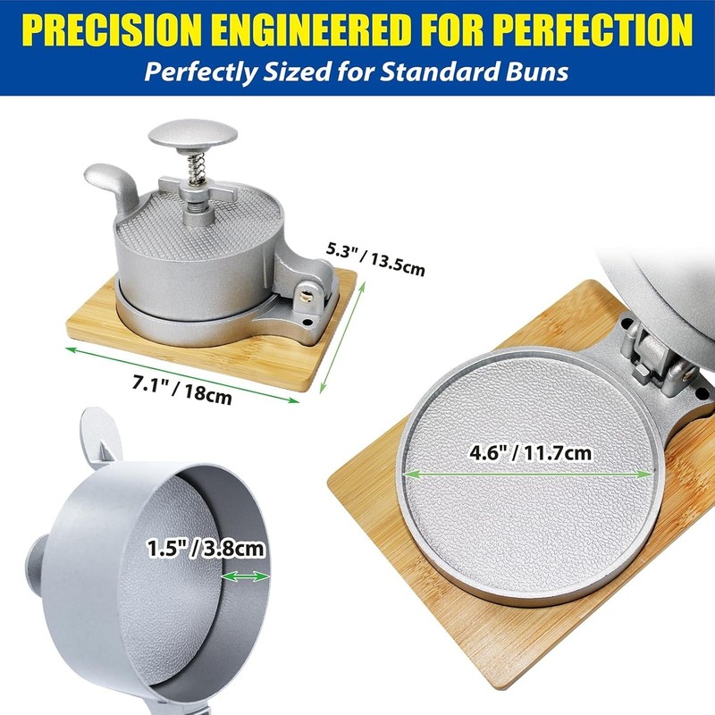 Luxury Heavy Duty Hamburger Press - Shape & Grill Perfect Burgers Effortlessly gallery