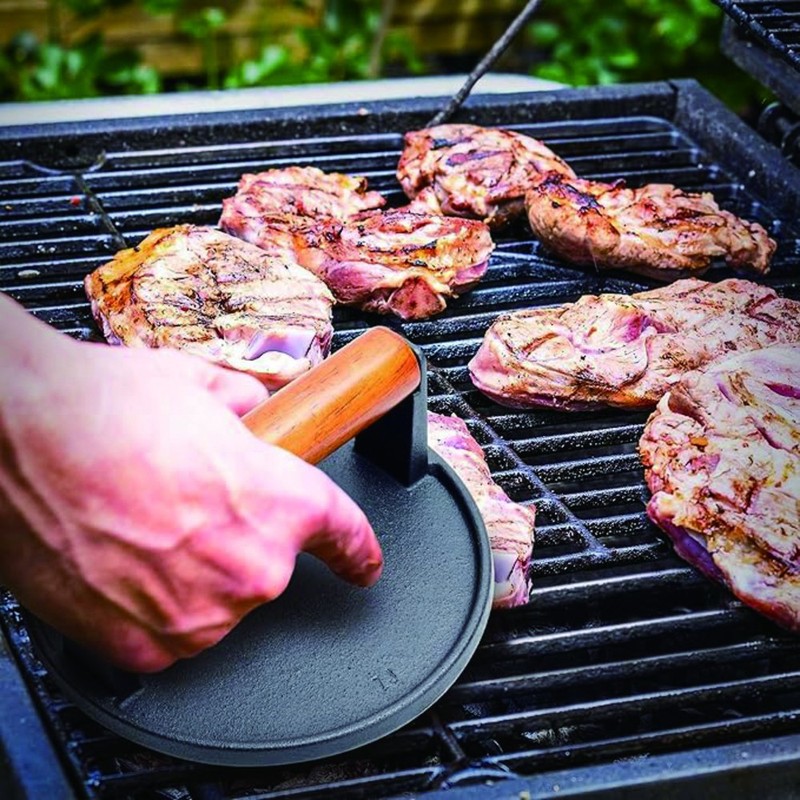 Cast Iron Smash Burger Press Grill Patty Smasher Heavy Duty Kitchen Tool BBQ gallery