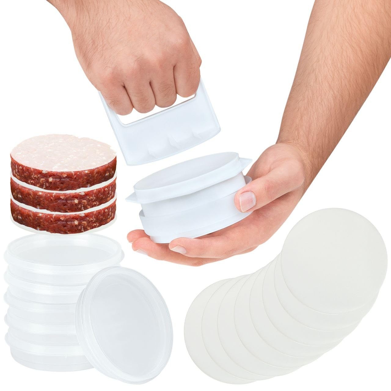 Mission Gallery Hamburger Press Patty Maker - 4 in1, Burger Mold, Patty Press gallery