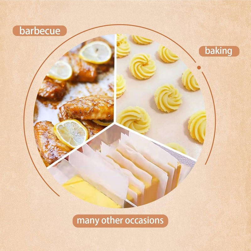 QYH Parchment Paper Baking Sheets 300 Pieces 8x12 Inch 300 Pack-8"x12", White gallery