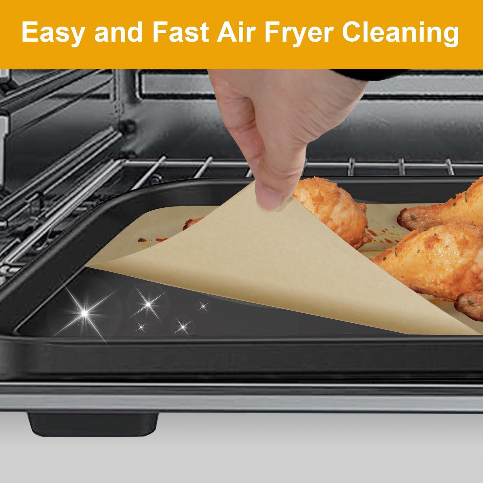 SIUDANGKA 100Pcs 12-inch Air Fryer Parchment Paper 12X12 Inches, gallery