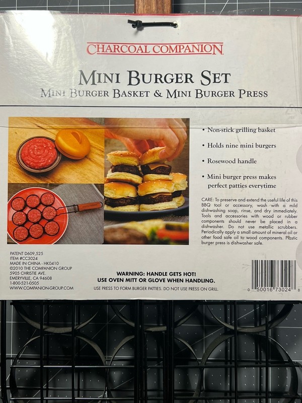 Charcoal Companion Grilled Sliders Mini Burger Set New gallery