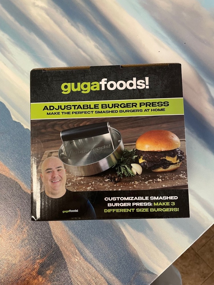 Guga Foods- Adjustable Burger Press, Stainless Steel Hamburger and Smashed Patty