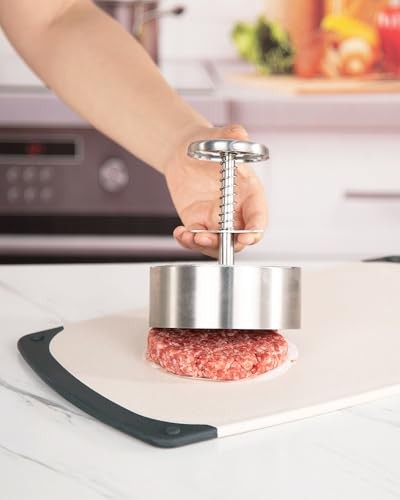 Brigii 304 Stainless Steel Burger Press - 4.5" Patty gallery