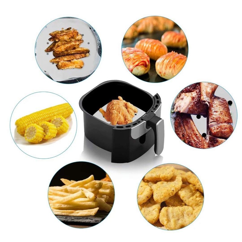 200pcs 8.5inch Square Perforated Parchment Paper 8.5 inch/21.6cm, White gallery