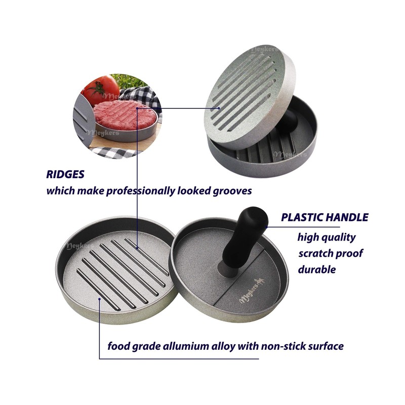 Meykers Burger Press 100 Patty Papers Set | Non-Stick Hamburger Mold with Fre... gallery