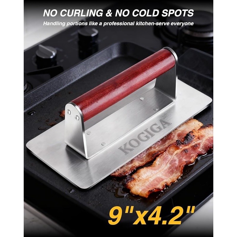 Rectangular Burger Smasher Meat Press Bacon Sandwich Griddle Cooking Weight Tool gallery