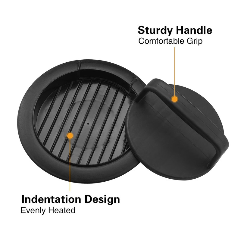 HiempTru Burger Press Patty Maker, Round Non-Stick Stuffed 1 PC, Black gallery
