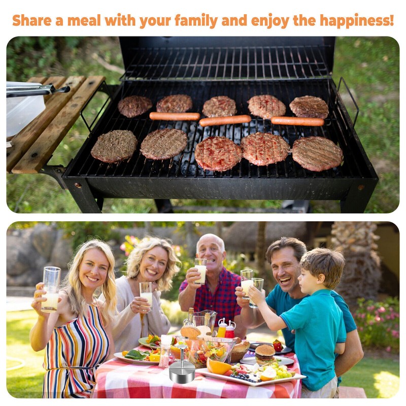Stainless Steel Detachable BBQ Patty Maker 114MM Ideal for Perfect Hamburgers gallery