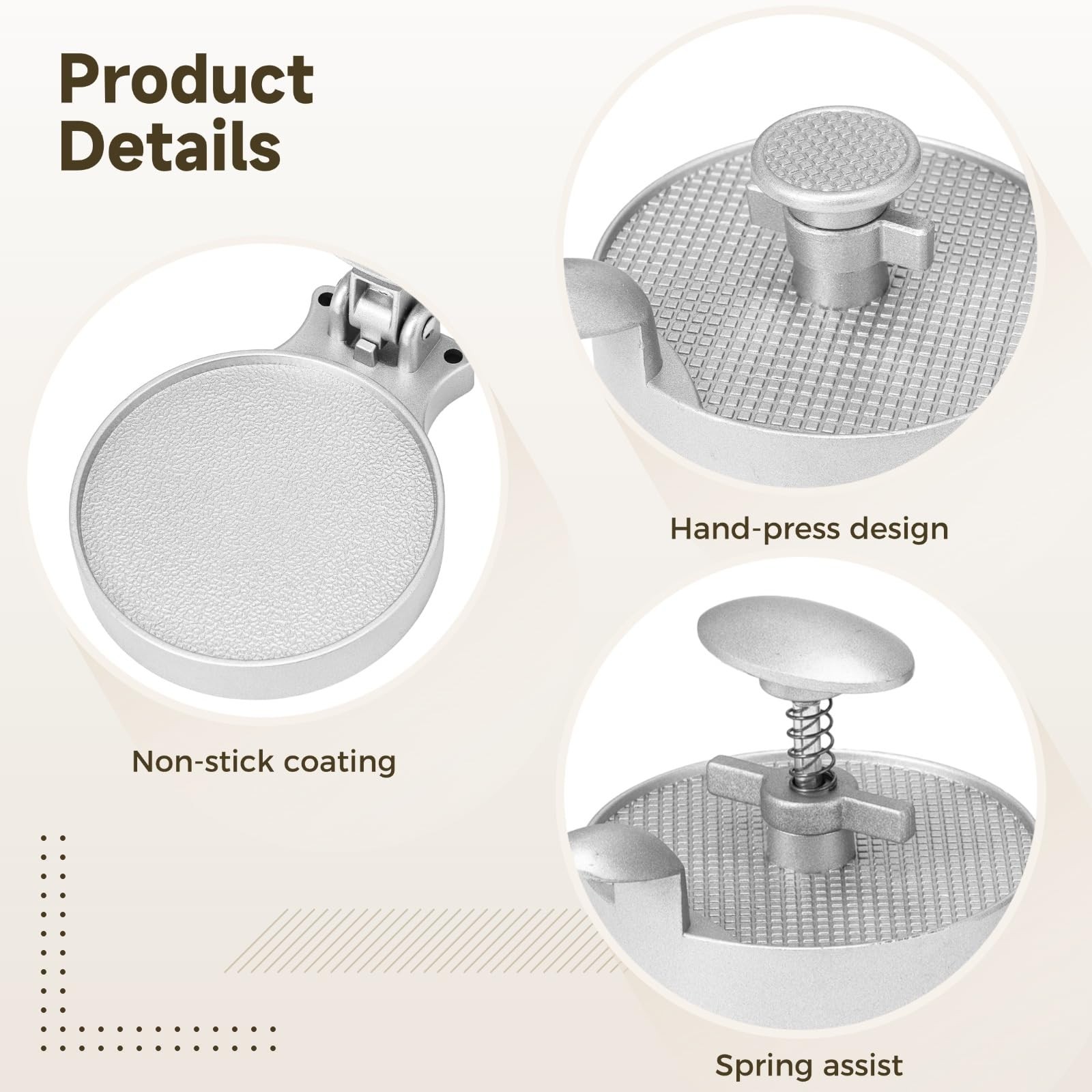Hamburger Press Patty Maker, Aluminum Alloy Burger Press Patty Maker, Spring ... gallery