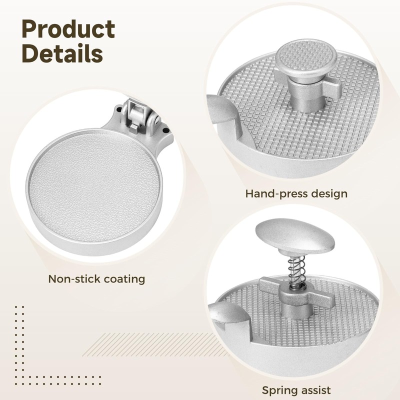 Hamburger Press Patty Maker, Aluminum Alloy Burger Press Patty Maker, Spring ... gallery