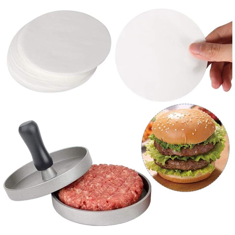 50pcs Hamburger Patty Non-Stick Round Paper for Baking Patty Burgers, Cakes gallery