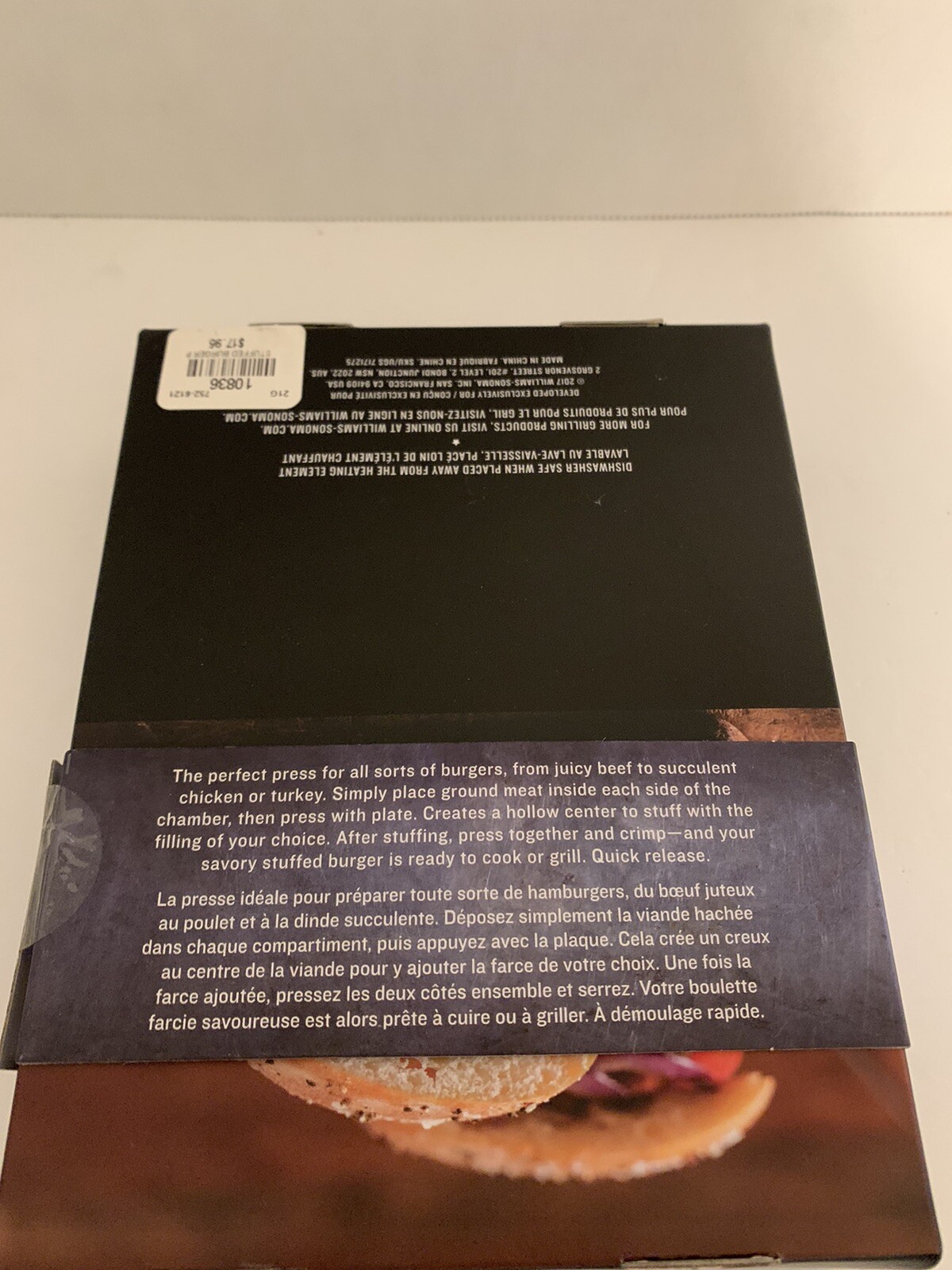 NEW Williams-Sonoma Stuffed Burger Press Quick Release Dishwasher Safe gallery