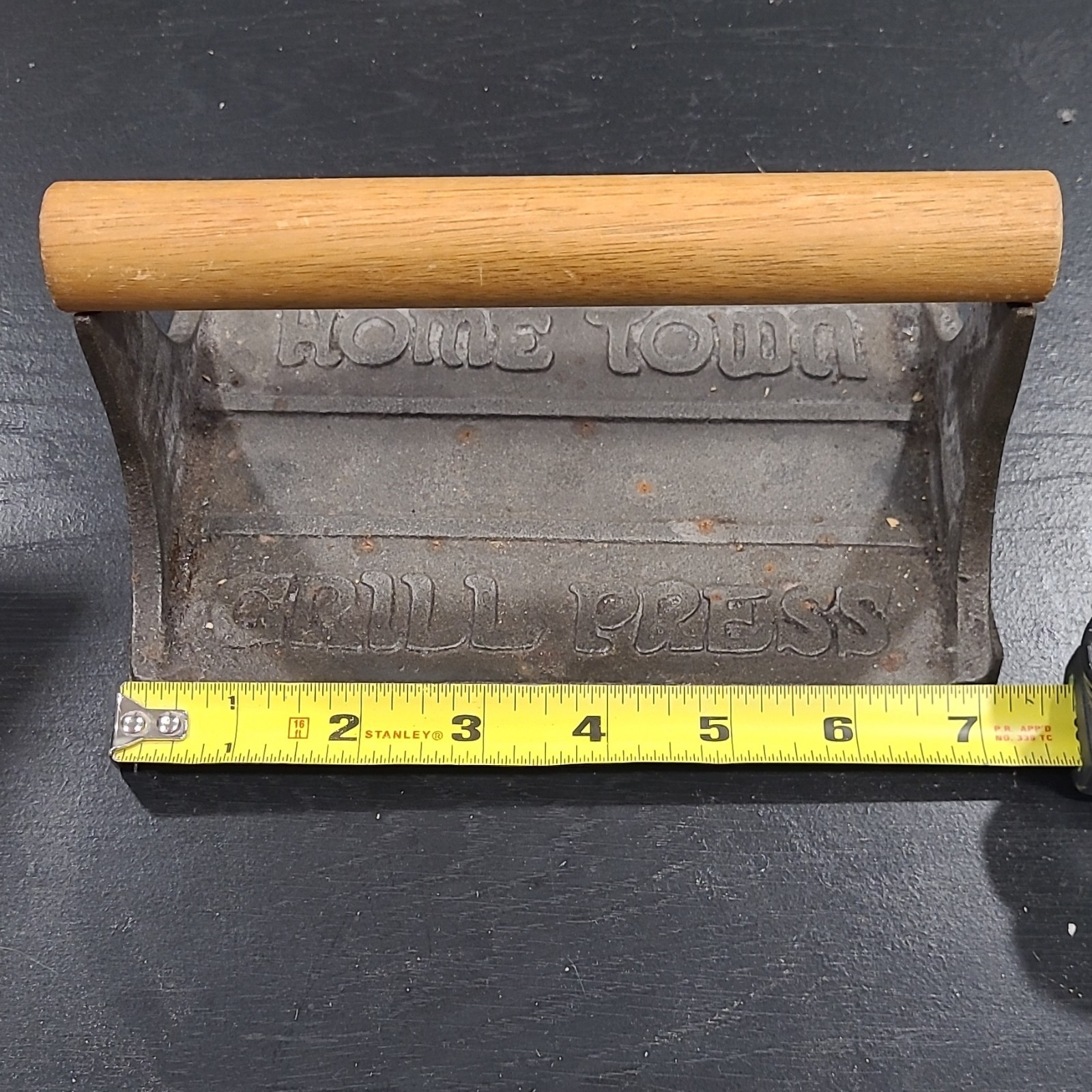 Home Town Grill Press Cast Iron Burger Press w/ Wood Handle, 7 in gallery